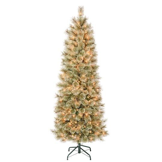 6ft. Pre-Lit Arcadia Cashmere Pine Slim Artificial Christmas Tree, Clear Lights